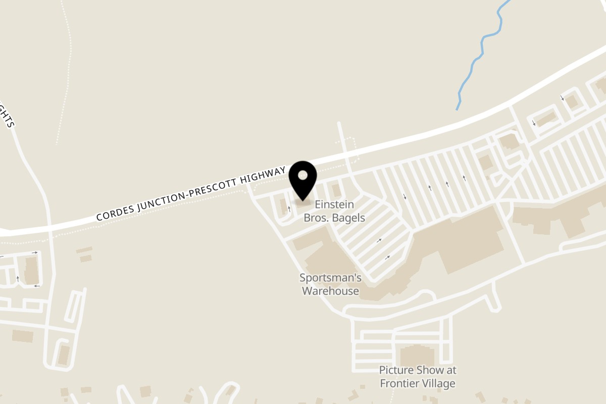 Map showing the location of The Fat Frog on 1721 AZ-69 in Prescott